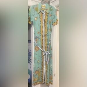 ALÉMAIS Surrealist Summer Shirtdress Multi Style # 4932D-12 US 8 New With Tags